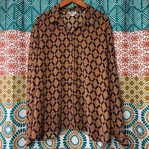Vintage Psychedelic Button Down Blouse